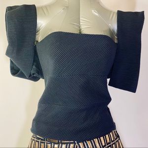 Giorgio Armani Navy Silk Cashmere Top